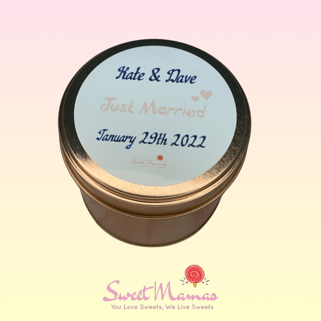 Personalised Wedding Sweet Tins - Sweetmamas.ie